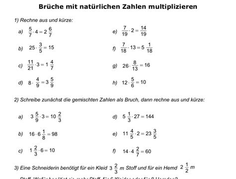 Sopad unterrichtsmaterial mathematik bruchrechnung verwandt. Brüche Mathe Arbeitbletter Klasse 6 / Schulaufgaben ...