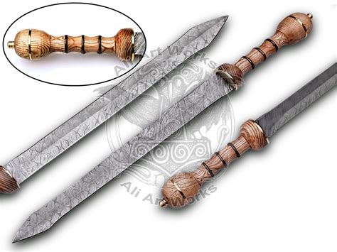 Roman Gladiolus Historical Greek Sword Handmade Double Edge Etsy