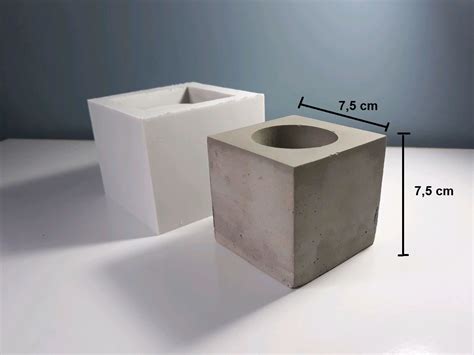 molde de silicone para vaso de concreto cubo g elo7