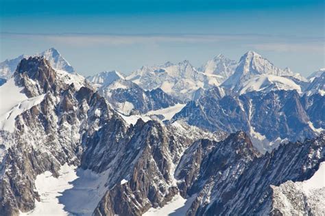 Landscape Of High Alps Mountains In The Mont Blanc Massif Stock Image