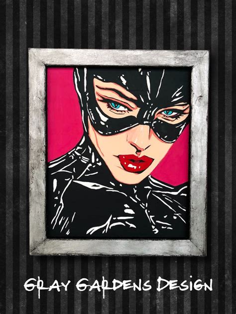 Original Pop Art Catwoman Painting On Canvas In 2020 Pop Art Art