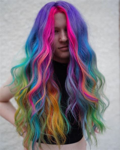 Coolest Rainbow Hair Color Ideas To Try In Hidden Rainbow Hair