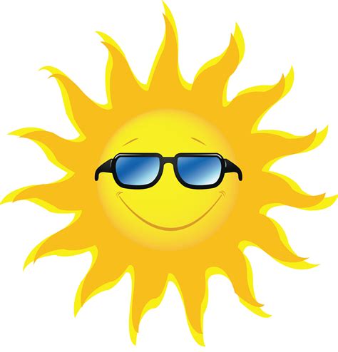 Sun With Sunglasses Clipart Transparent