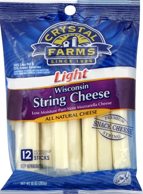 Light Wisconsin String Cheese Crystal Farms 12 Sticks Delivery