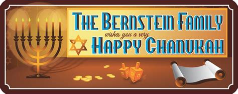 Happy Chanukah Personalized Holiday Sign With Scroll Dreidels Menorah
