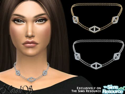 Diamond Hexagon Chain Necklace By Natalis At Tsr Lana Cc Finds
