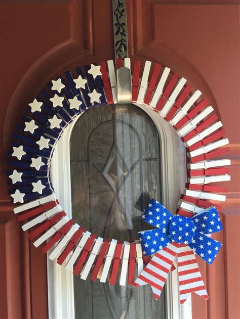 American Flag Wreath Made Out Of Clothespins American Flag Wreath