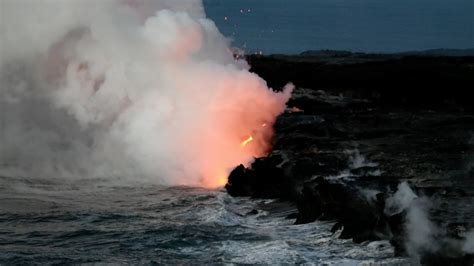 Molten Lava Meets Ocean Water Youtube
