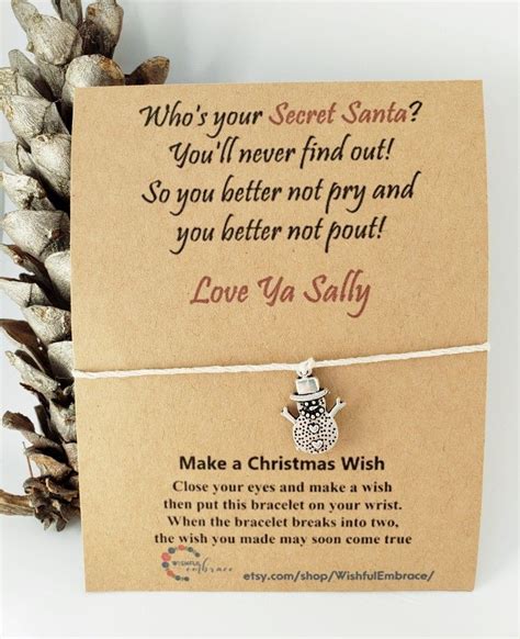 what a cute t for your secret santa wish bracelets secret santa ts christmas wishes
