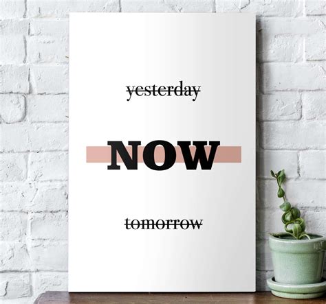 Yesterday Now Tomorrow Inspirational Canvas Tenstickers