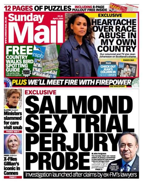 Sunday Mail Front Page 3rd Of April 2022 Tomorrows Papers Today