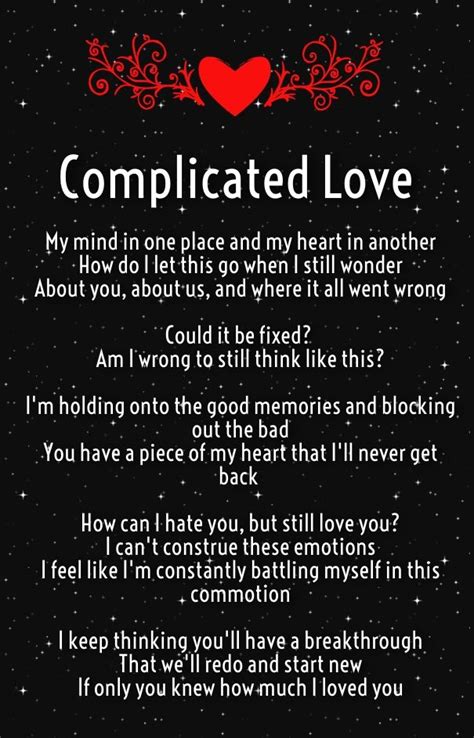 Complicated Love Poems For Complex Relationships Romantic Poems For