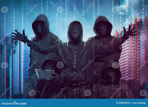 Group Of Hacker With Anonymous Mask Stock Photo Image Of Hacker