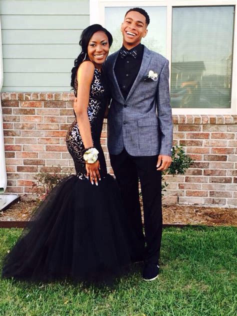 Black And Silver Prom Couples Black Prom Prom Style