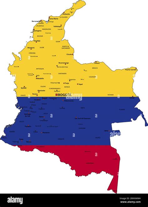 Colombia Mapa Infografico Y Bandera Ilustracion Vectorial Detallada Images