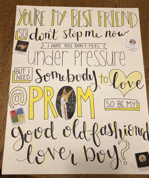 Queen Band Promposal Poster 1000 Queen Band Cute Prom Proposals