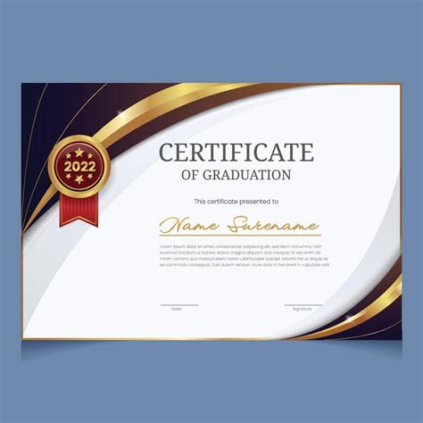 Lujoso Certificado De Graduación 7941493 Vector En Vecteezy