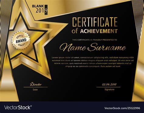 Official Black Certificate With Gold Design Elements Business Modern