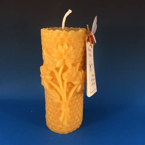 Pure Beeswax Flower And Honeycomb Candle Peabody Mountain Artisans