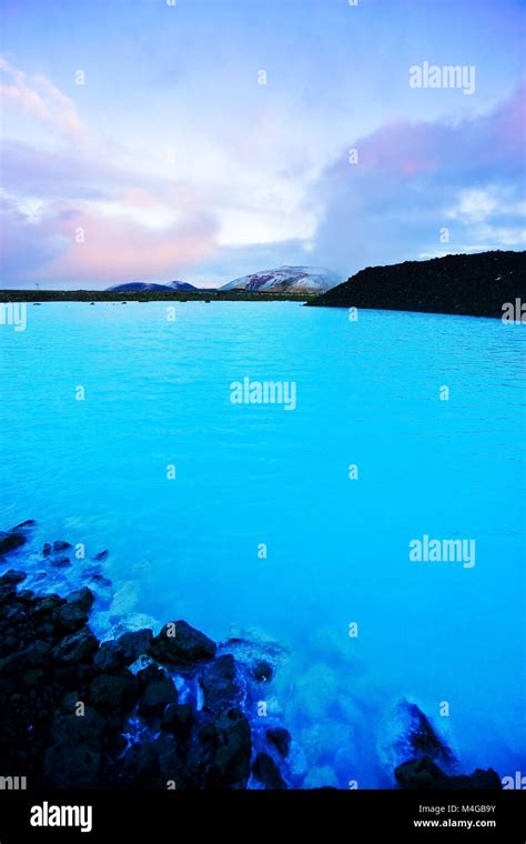 View Of The Blue Lagoon At Dusk In Iceland Stock Photo Alamy