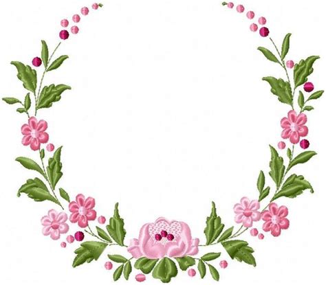 Floral Circle Border Machine Embroidery Design Machine Embroidery