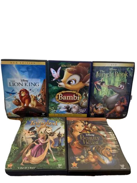 DISNEY DVD MOVIE Lot Lion King Bambi The Jungle Book Tangled And Beauty And The PicClick