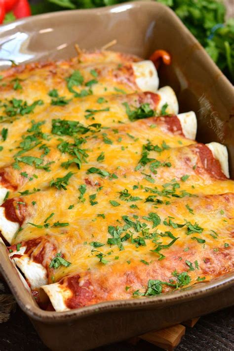 If you're looking for a new way to use ground beef, look no further than these easy, filling red sauce enchiladas. Beef Enchiladas - Will Cook For Smiles - My Recipe Magic