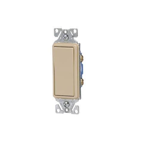 Eaton 15 Amp Single Pole Rocker Light Switch Light Almond 10 Pack In