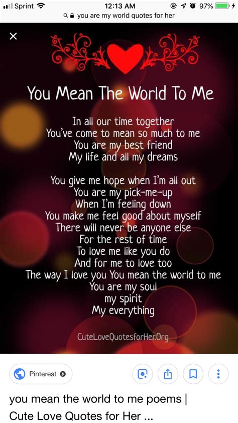 Pin by Yvette Orozco on Love | You mean the world to me, You are my ...