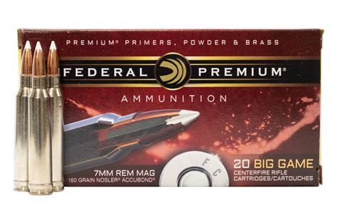 Federal 7mm Remington Magnum 160gr Nosler Ballistic Tip 20box Vance