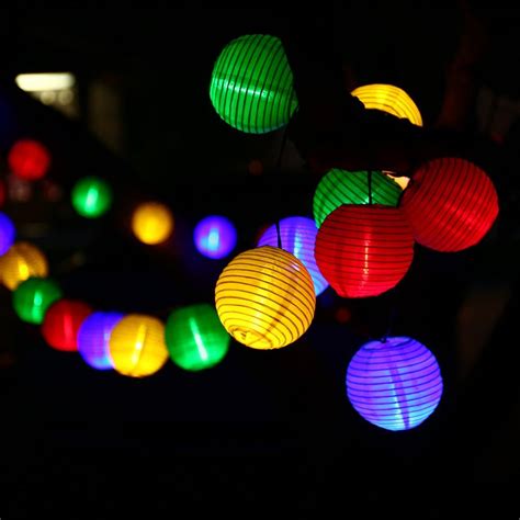 Lantern Decoration 20 Led Solar String Lights Multi Color 48m
