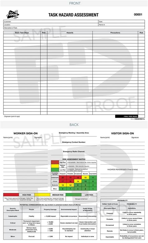 Field Level Hazard Assessment Card Flha C Forms Direct