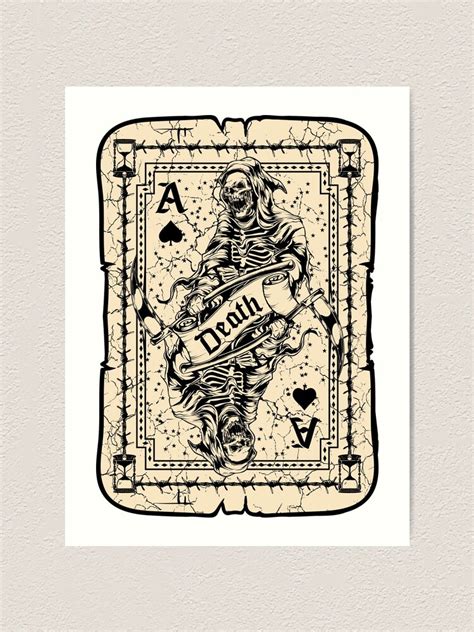 Grim Reaper Death Ace Of Spades Card Art Print By Taz Clothing