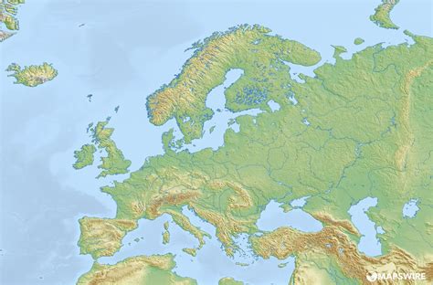 Europe Physical Features Map Quiz Intelligible Blank Map Of Europe