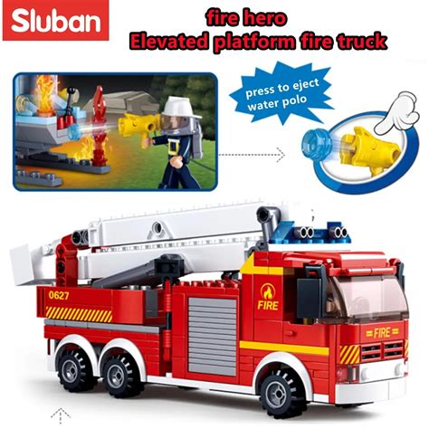 Sluban B0627 Elevating Platform Fire Truck Building Toys