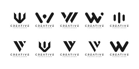 Premium Vector Set Of Creative Monogram Letter W Logo Design Template
