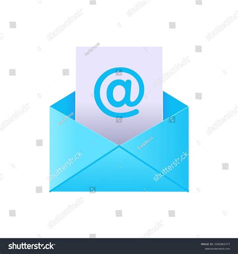 Digital 3d Email Blue Envelope Attached Stock Vector Royalty Free
