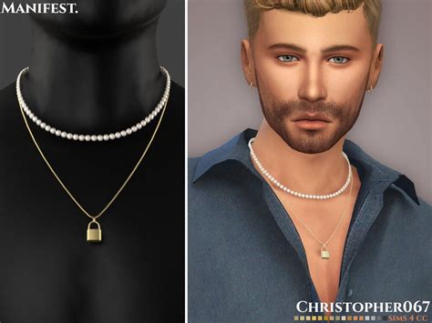Christopher067s Manifest Necklace Male Necklace Sims 4 Men Clothing