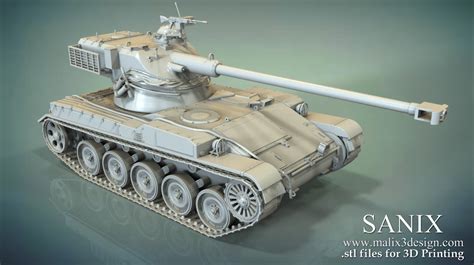 Tank Model Amx 13 Upgraded Mod 3d Model For 3d Printing