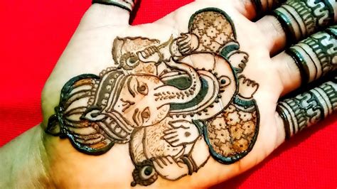 Ganesh Chaturthi Special Mehandi Design 😍 How To Draw Simple Ganesha In