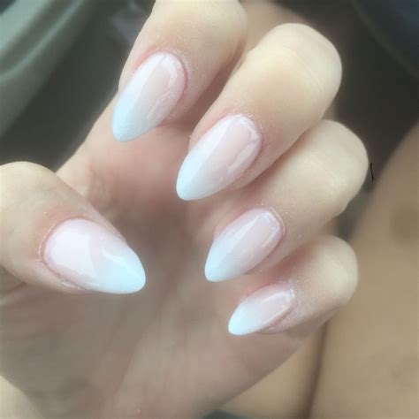 Almond ombré French tips Acrylic Nails Almond Short Almond Nails