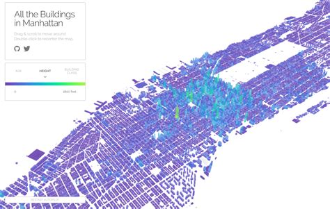 All The Buildings In Manhattan In 3 D Map Flowingdata