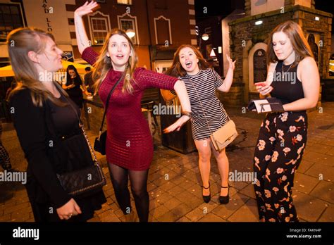 Aberystwyth Wales Uk 1 January 2016 A Group Of Happy Young Women Girls