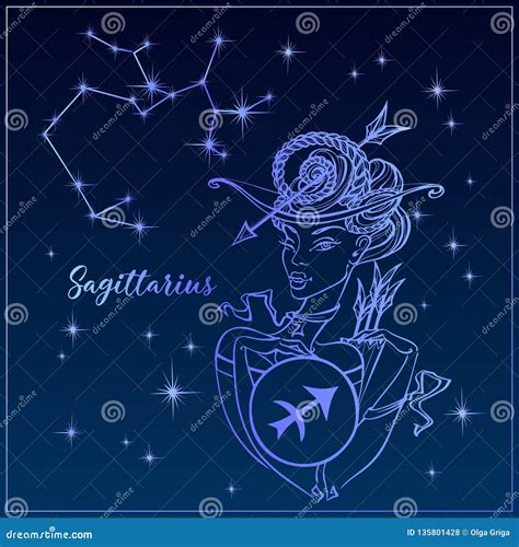 Zodiac Sign Sagittarius A Beautiful Girl The Constellation Of