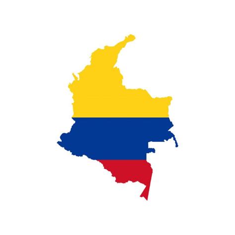Ilustracion De Colombia Mapa Y Bandera Detallada Vector Ilustracion Y