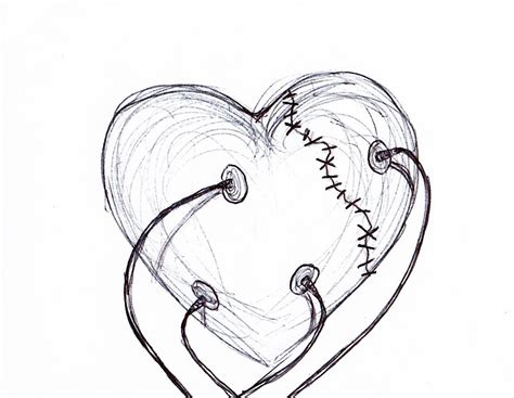 Broken Heart Pencil Drawing
