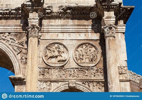Bas Reliefs On The Arch Of Constantine Arco Di Costantino Triumphal