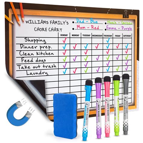 Buy Chore Chart For Multiple Kids By Mbm Magnetic Dry Erase Chore Chart