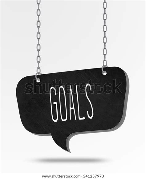 Goals Word Hanging On Blackboard Bubble Stock Illustration 541257970