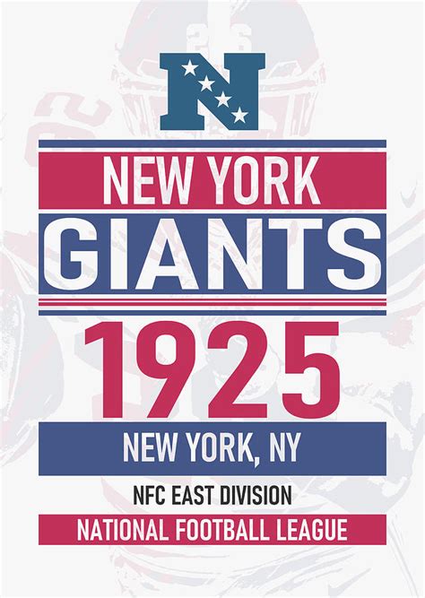 New York Giants Nfl Team Poster 11 Mixed Media By Joe Hamilton